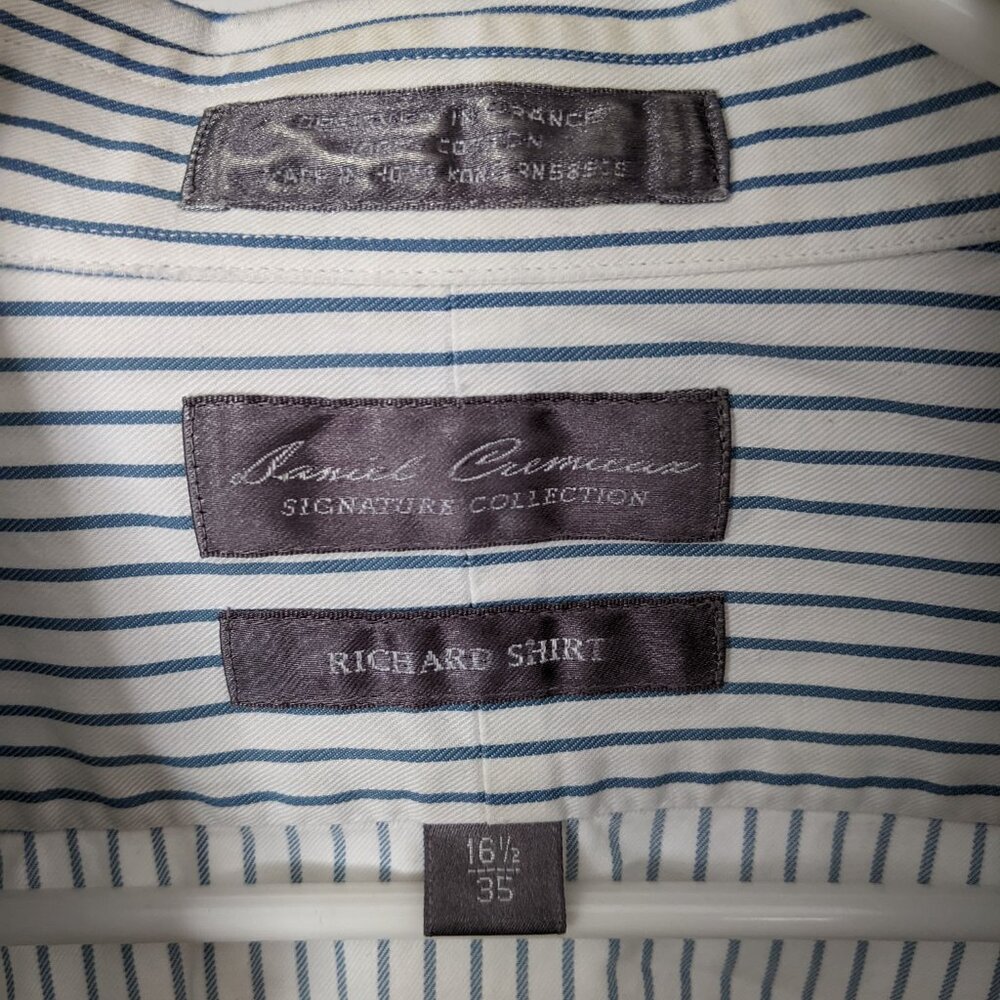 Daniel Cremieux 16.5x35 Dress Shirt - Blue/White - Picture 5 of 9